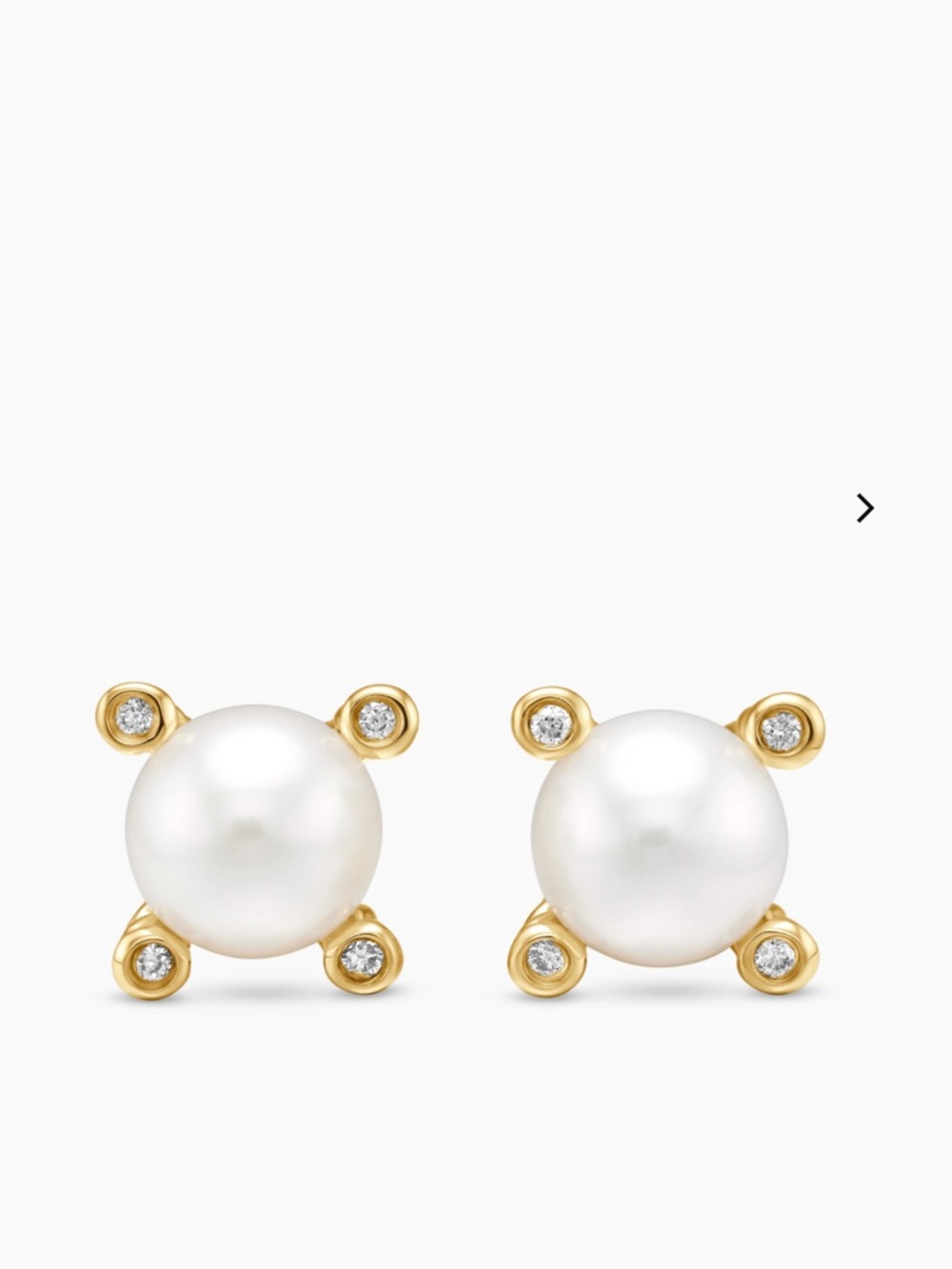 David yurman Pearl Earrings with Diamonds